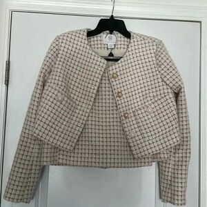 House of Harlow 1960 Beige Checkered Blazer